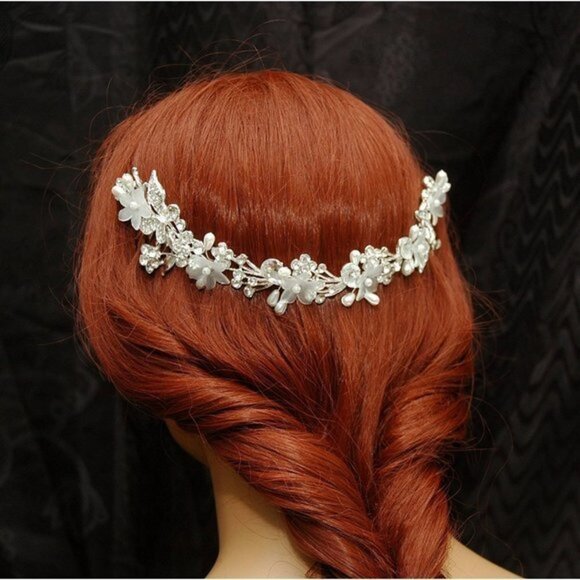 Boho Pearl Butterfly Bridal Hair comb Headpiece Wedding - Picture 6 of 6